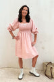 Antoinette linen dress, sorbet pink