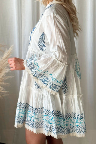 Asmari cotton dress, white