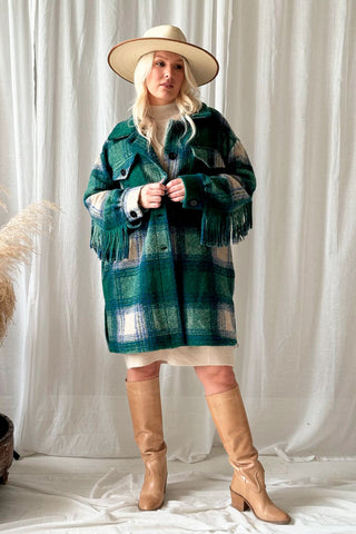 Aurore wool jacket, green check