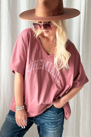 Bohemiana glitter t-shirt, mauve pink