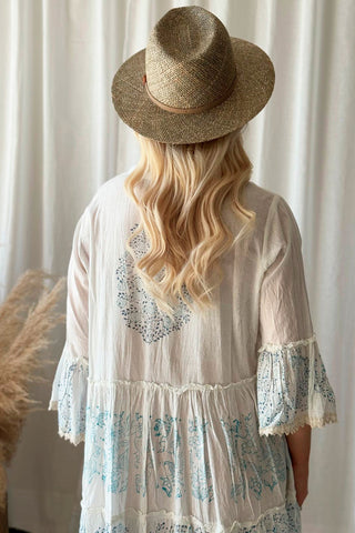 Carmen cotton dress, white