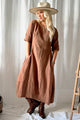 Carmolina linen dress, walnut