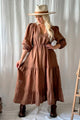 Charly linen dress, walnut