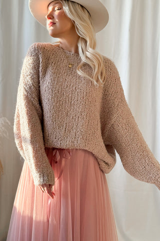 Dazzle glitter knitwear, beige-pink