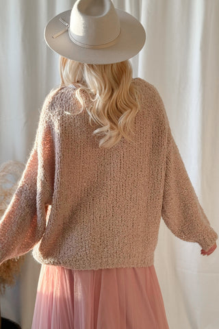 Dazzle glitter knitwear, beige-pink