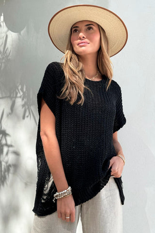 Deanna cotton jumper, black