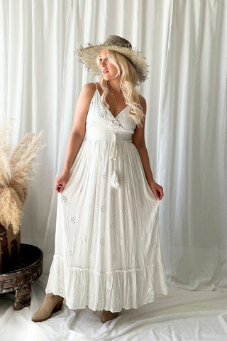 Diah viscose dress, white