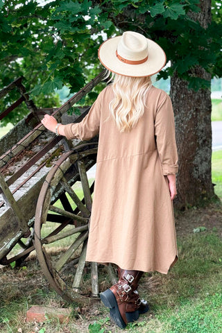 Elidy cotton dress, powder