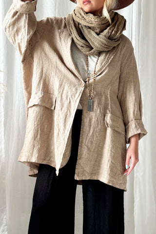 Emera linen jacket, cashmere