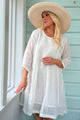 Flora linen dress, off white