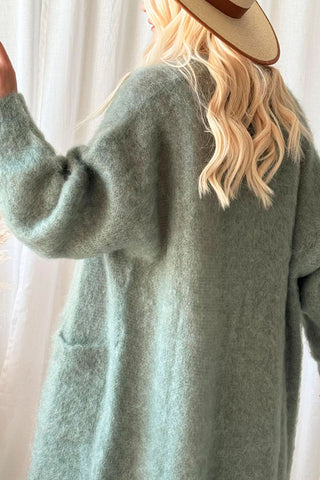 Forever in love cardigan, sage green