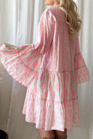 Ines cotton dress, pink