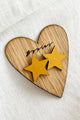 Star button earrings, gold