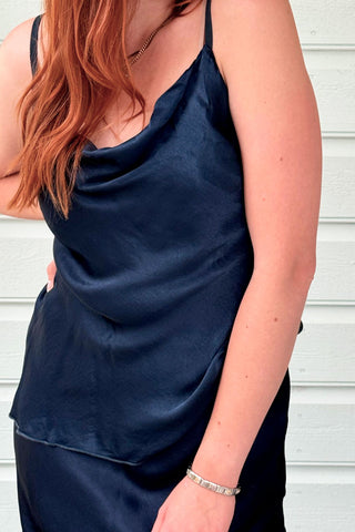 Jeni viscose top, navy