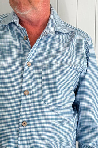 Jules cotton shirt, blue check