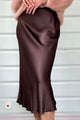 Silklook viscose skirt, brown