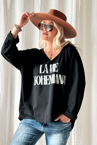 La vie bohemiana cotton shirt, black