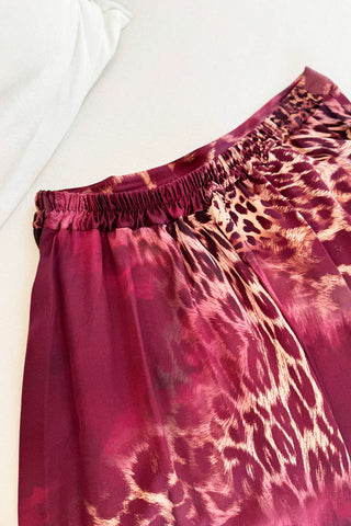 Leo viscose skirt, burgundy