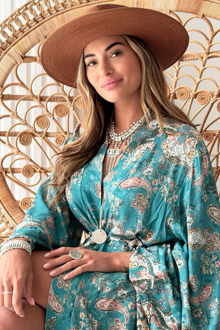 Live the dream kimono, aqua