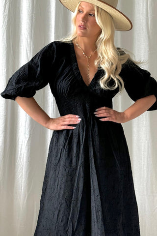 Lolita cotton dress, black