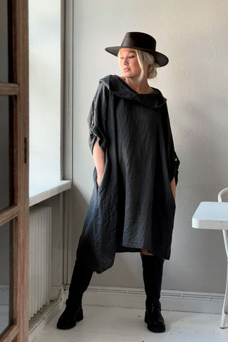 Long walk linen tunic, Graphite