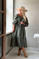 Marilys linen dress, camo