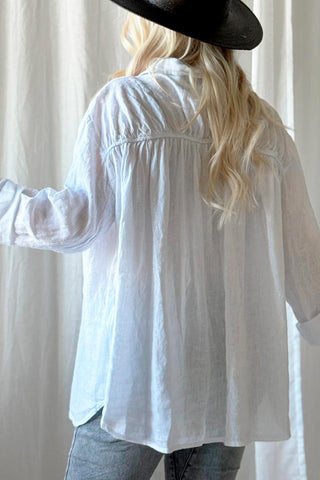 Marsa linen shirt, white