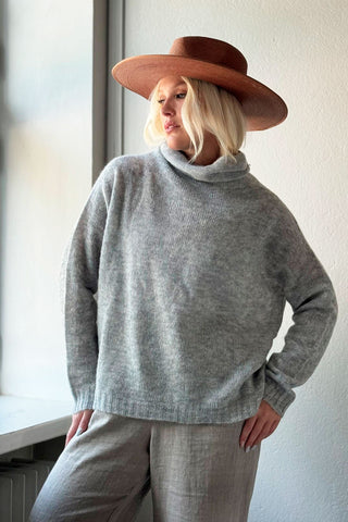 Mimi polo jumper, pearl grey