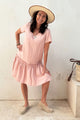 Moments linen dress, sorbet pink