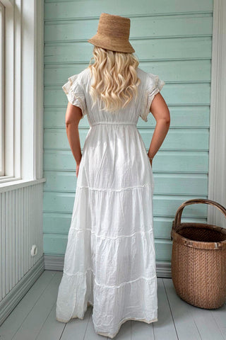Netra cotton dress, white blue