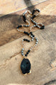 Nora stone necklace, black