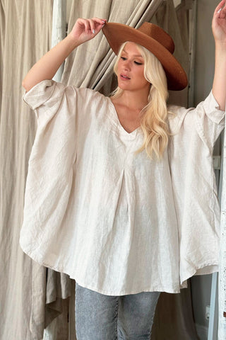 Paige linen tunic, sand