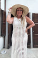 Polly crochet dress, off white