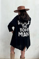 Rock the bohemiana linen jacket, black