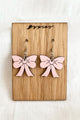 Bow earrings, soft pink