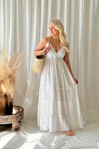 Salma cotton dress, white