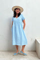 Santorini linen dress, oxford blue