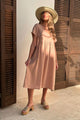 Santorini linen dress, powder