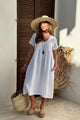 Santorini linen dress, white