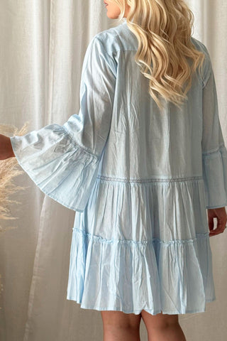 Saray cotton dress, light blue