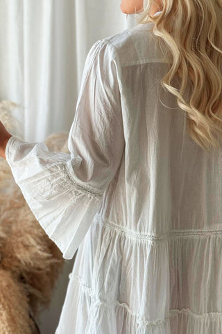 Saray cotton dress, white