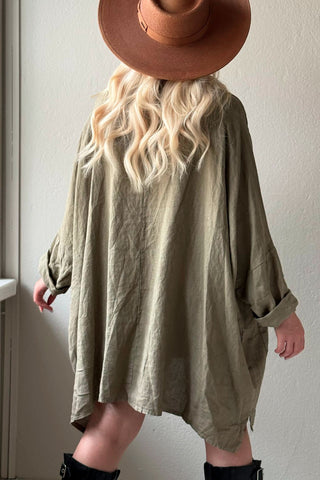 Shaia linen tunic, khaki