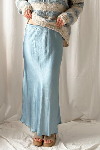 Silklook viscose skirt, denim blue