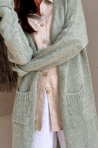 Slowly morning cardigan, danish green