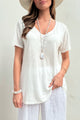 Bohemiana tencel v-neck shirt, white