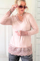 True romance lace top, rose