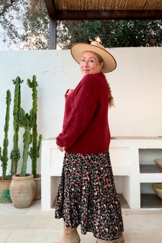 Tuscany dream cardigan, wine red