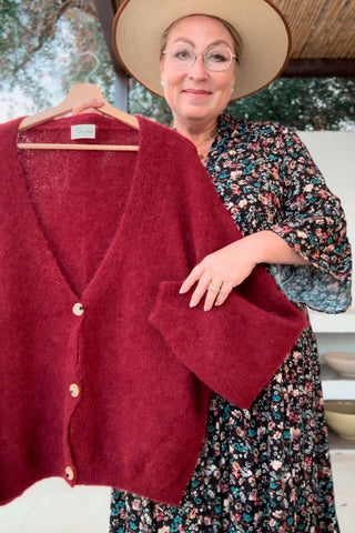 Tuscany dream cardigan, wine red