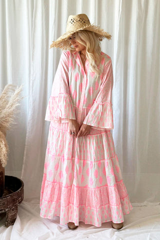 Valeria cotton dress, pink