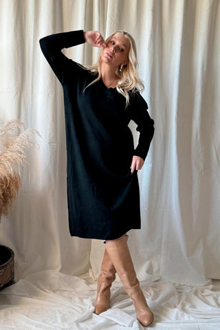 Mellora knit dress, black